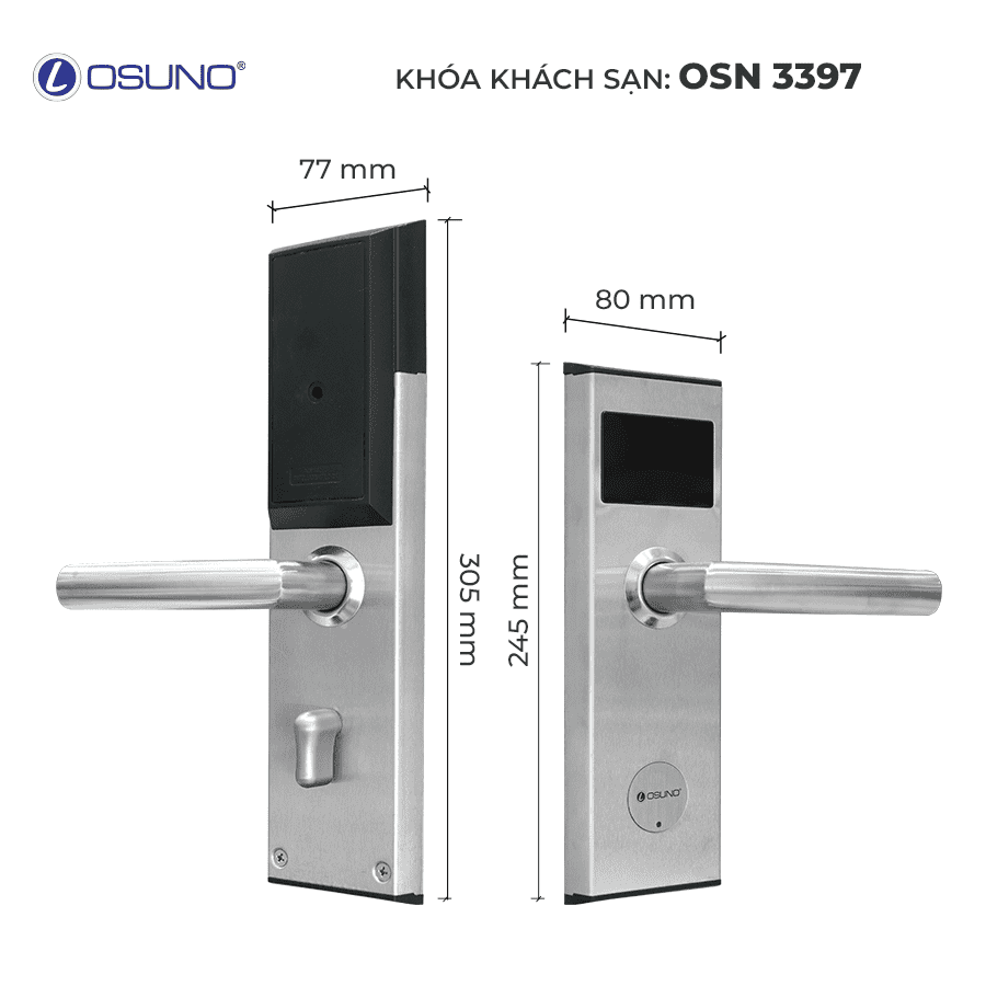 kích thước khóa khách sạn OSN - 3397